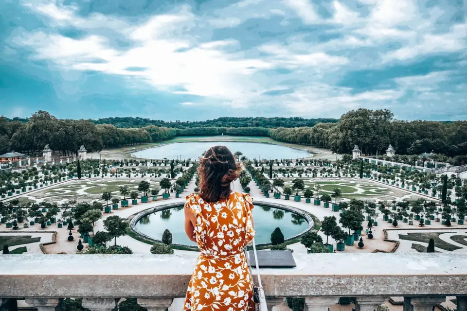 Looking over the gardens at Versailles