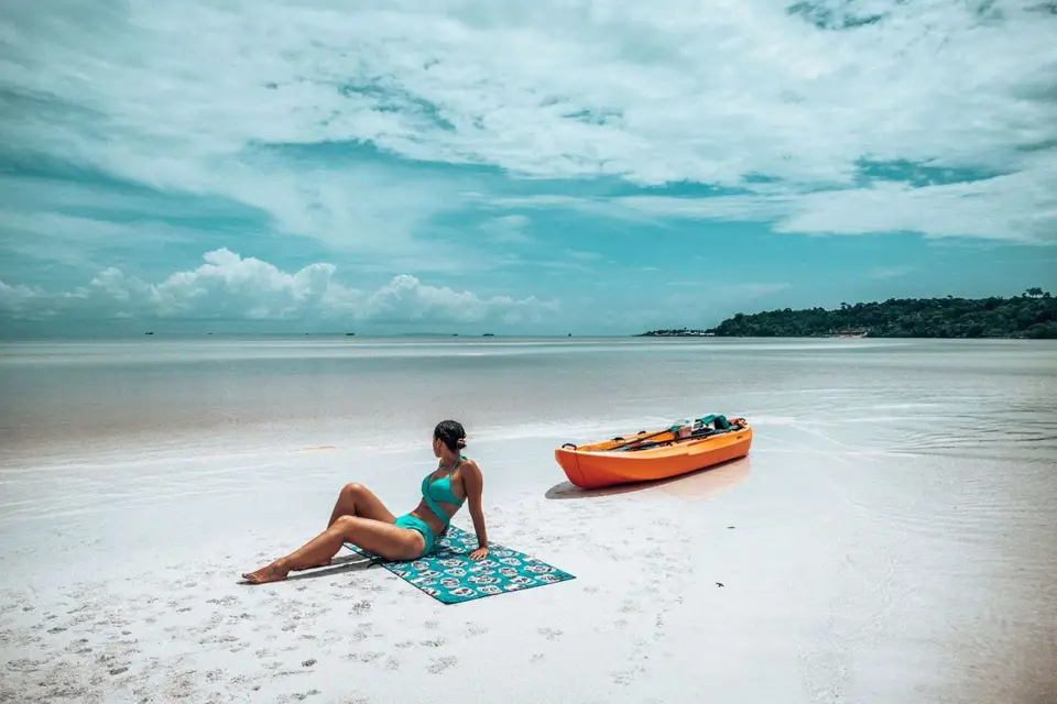 Girl on Koh Rong beach, Cambodia