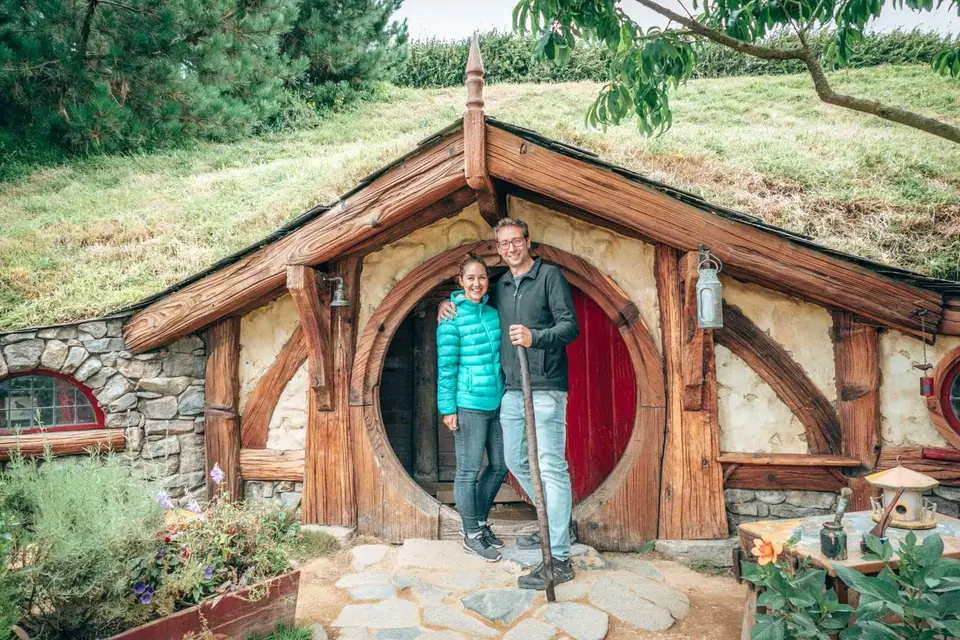 Couple at Hobbiton
