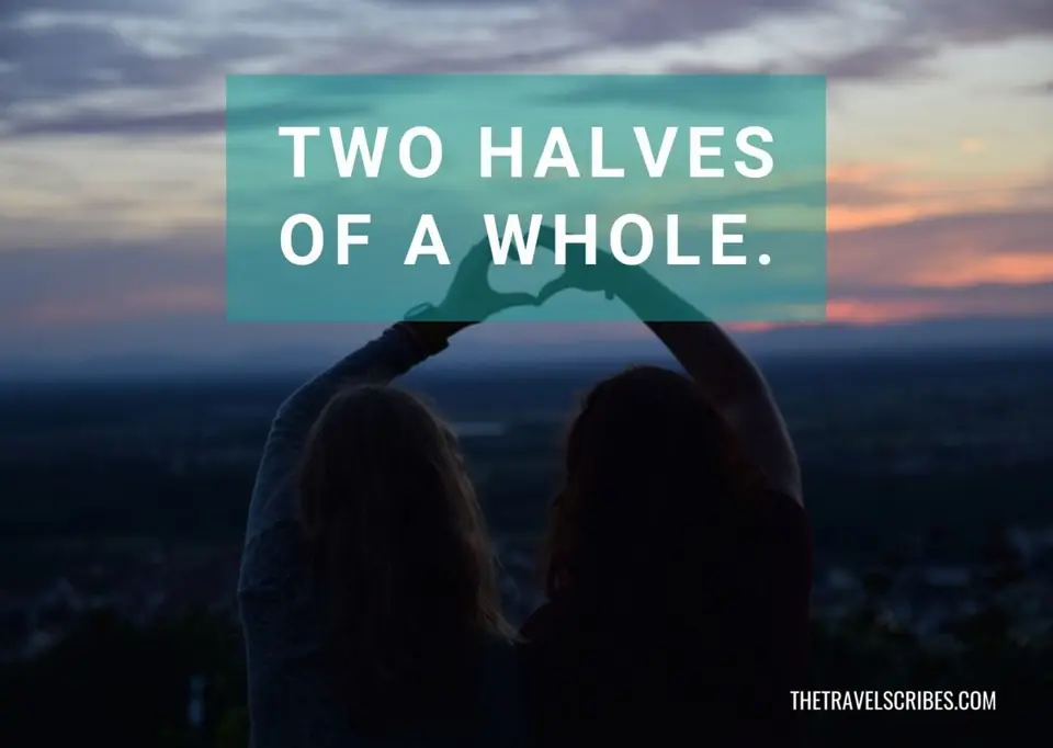 Best caption for friends - Two halves of a whole