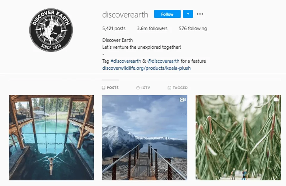 Nature Tag for Feature Instagram Accounts