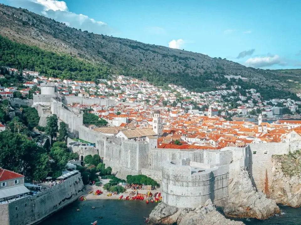 Dubrovnik old town walls from Fort Lovrijenac