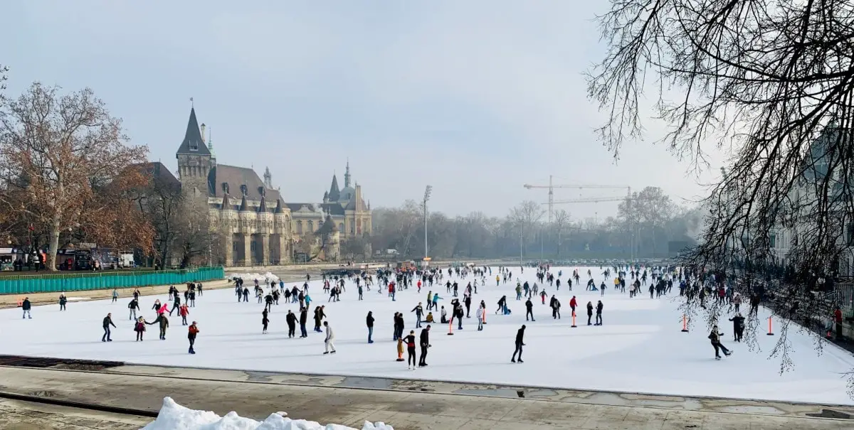 2 days in Budapest itinerary - ice skating in city park