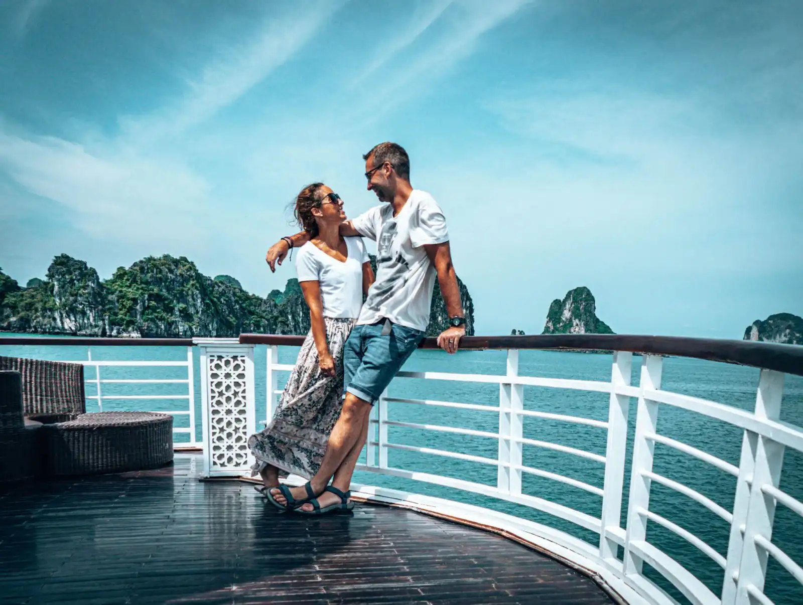 Bai Tu Long Bay tour on the deck of Paloma Cruises