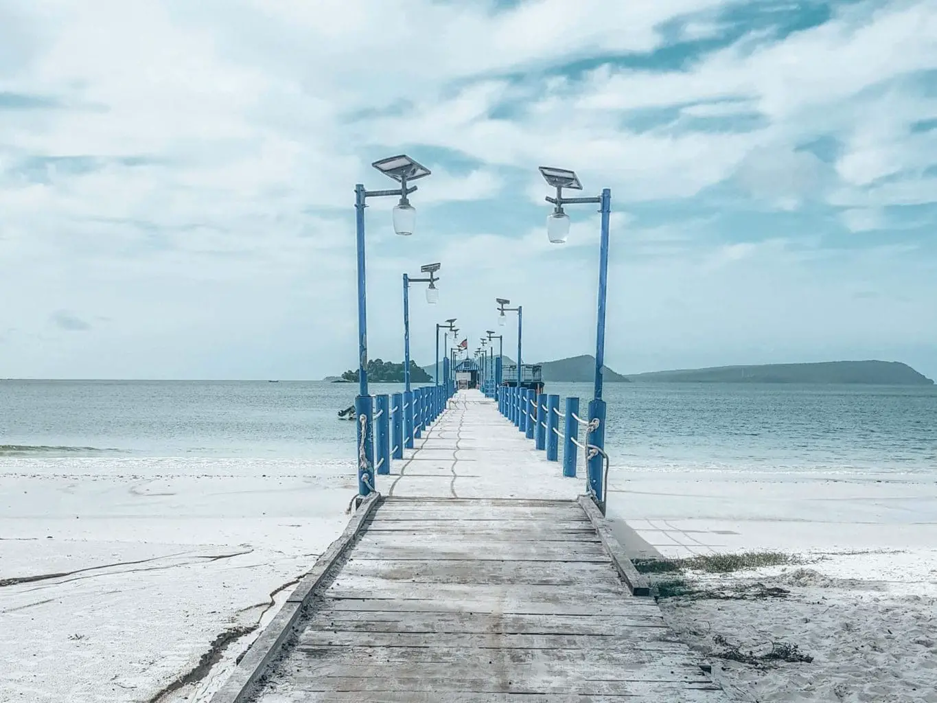 Picture of blue pier in Cambodia