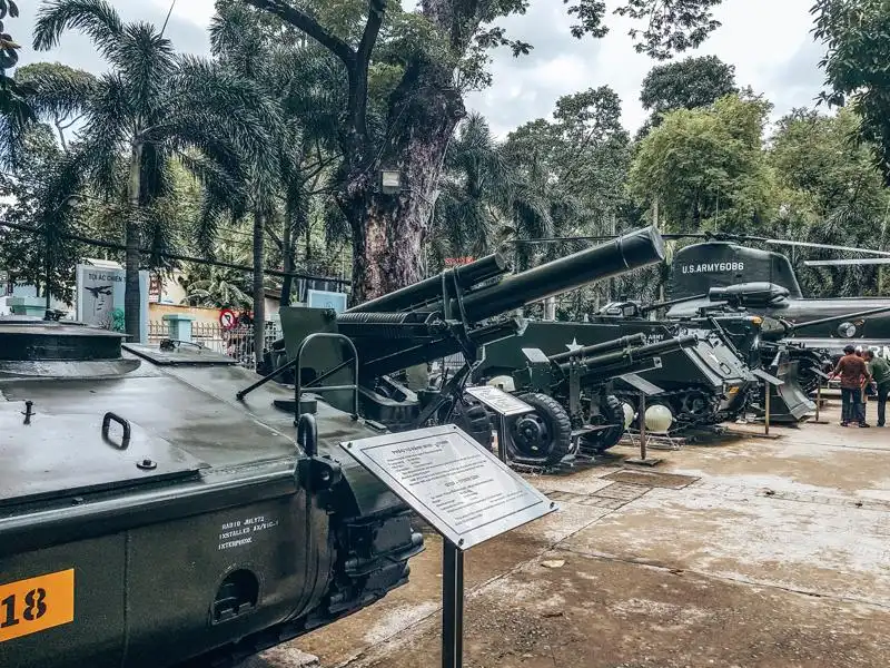 Picture of artillery at the War Remnants museum in Ho Chi Minh City Vietnam
