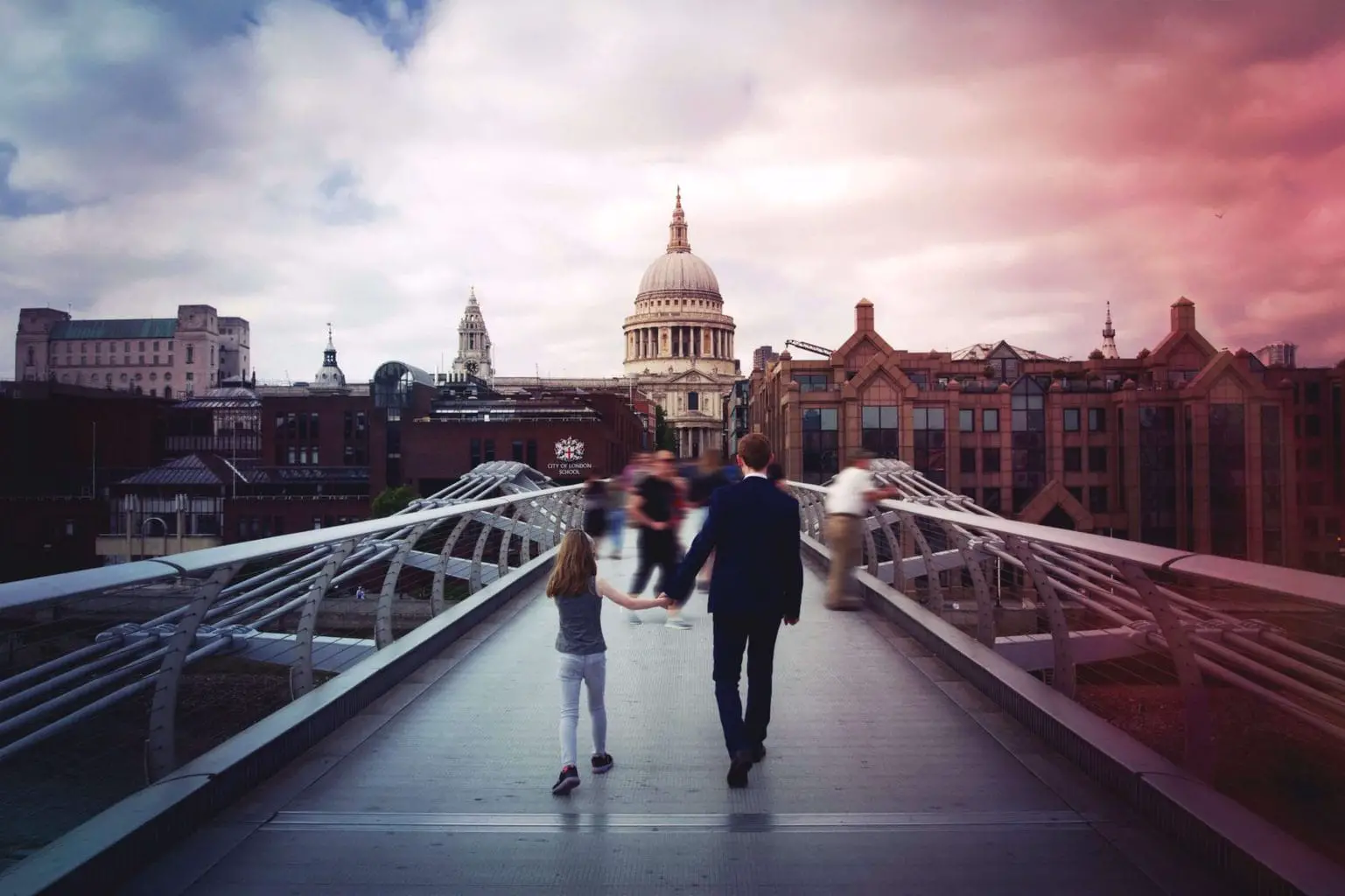 The Millennium bridge to St Pauls Cathedral in London, UK