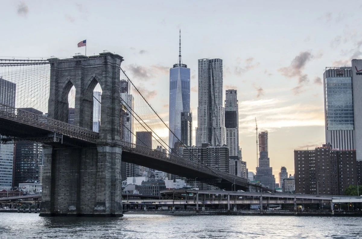 Landmarks in America - Brooklyn Bridge in New York - USA