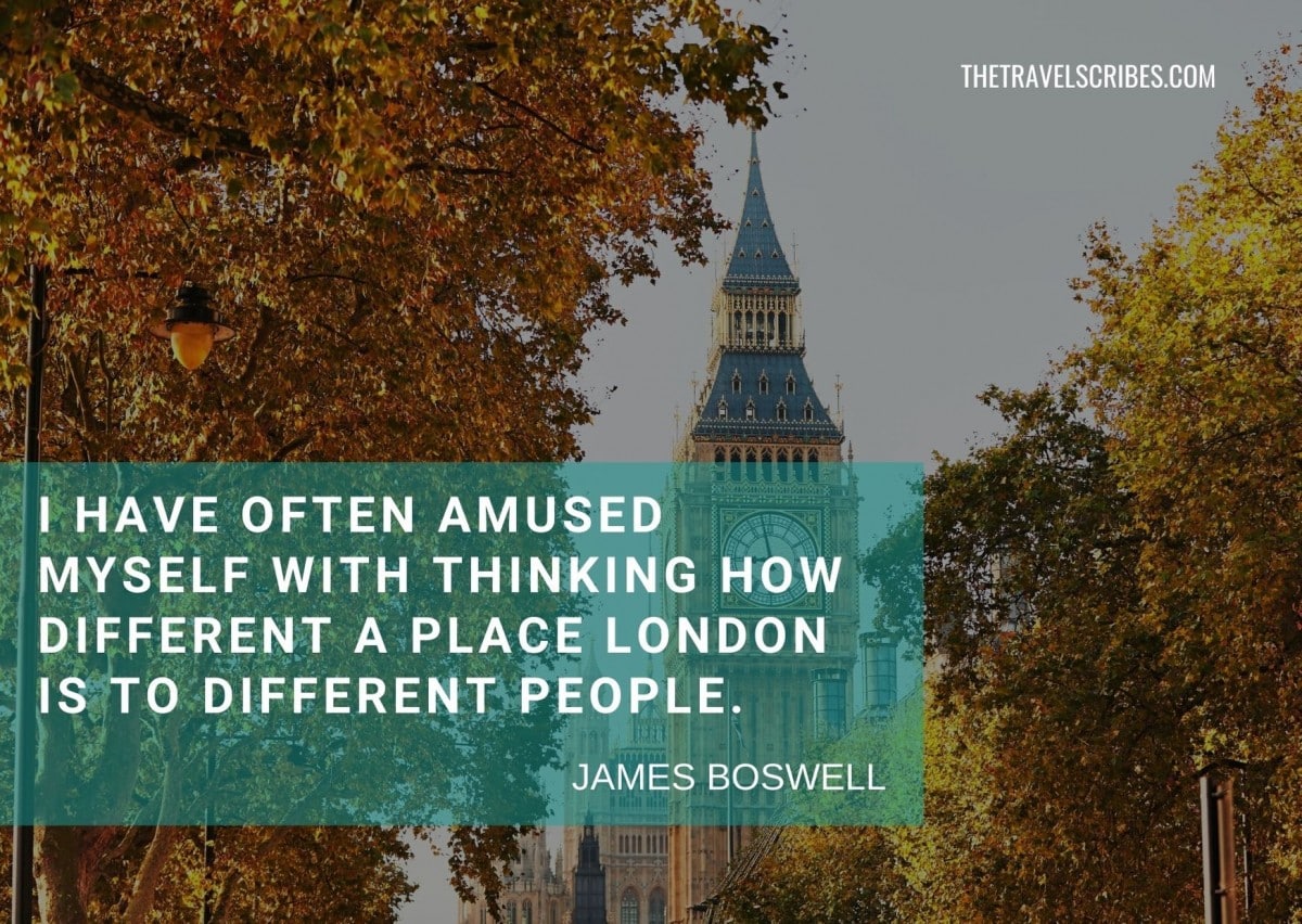 London quotes for Instagram - James Boswell